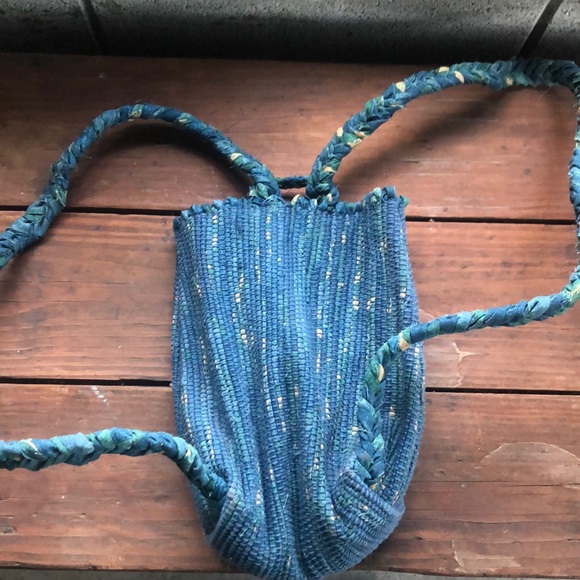 Blue woven backpack/purse - Picture 6 of 6